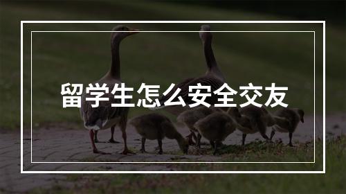 留学生怎么安全交友