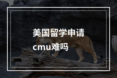 美国留学申请cmu难吗