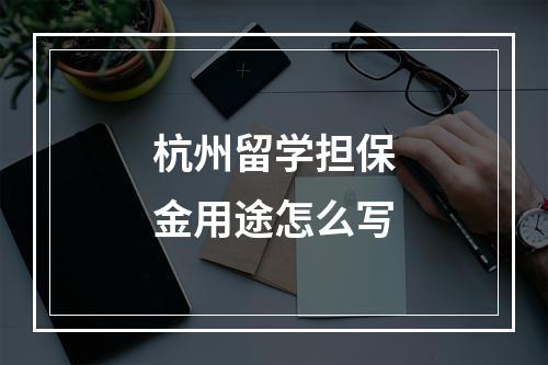 杭州留学担保金用途怎么写