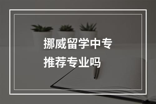 挪威留学中专推荐专业吗