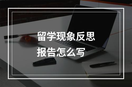 留学现象反思报告怎么写