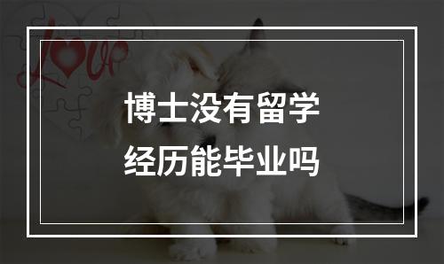 博士没有留学经历能毕业吗