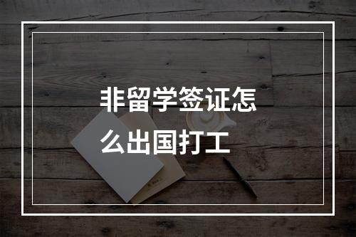 非留学签证怎么出国打工