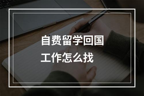 自费留学回国工作怎么找