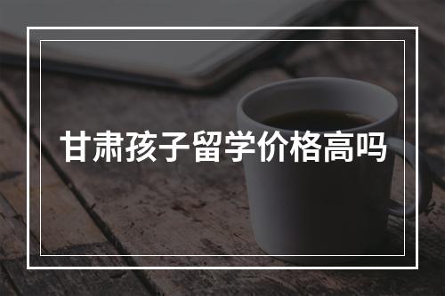 甘肃孩子留学价格高吗