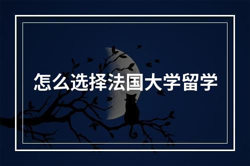 怎么选择法国大学留学