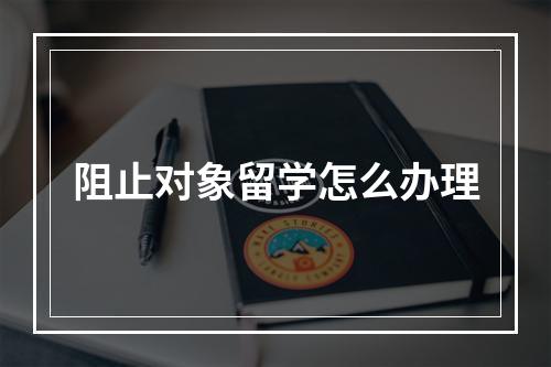 阻止对象留学怎么办理