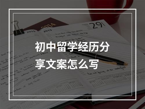 初中留学经历分享文案怎么写