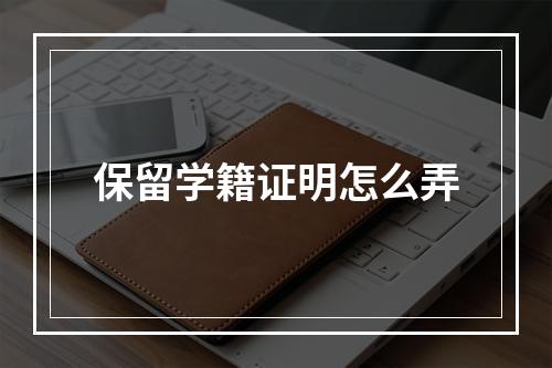 保留学籍证明怎么弄