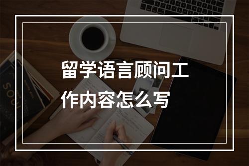 留学语言顾问工作内容怎么写