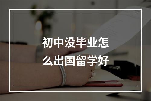 初中没毕业怎么出国留学好