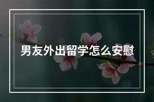 男友外出留学怎么安慰