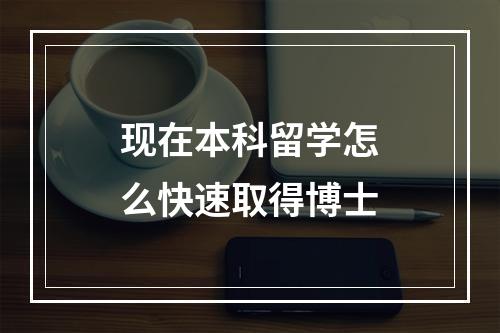 现在本科留学怎么快速取得博士