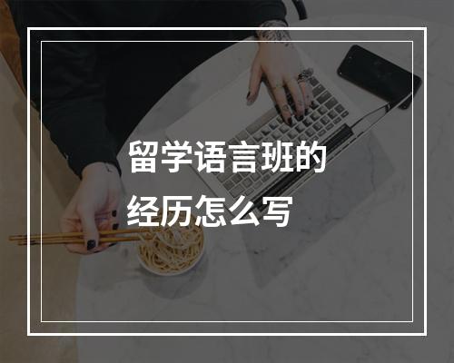 留学语言班的经历怎么写