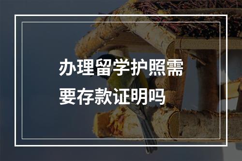 办理留学护照需要存款证明吗