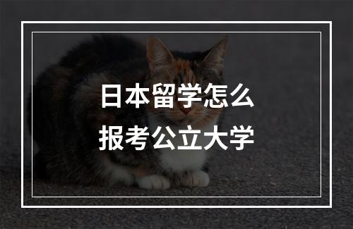 日本留学怎么报考公立大学