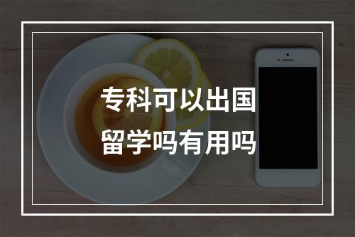 专科可以出国留学吗有用吗