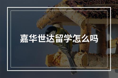 嘉华世达留学怎么吗