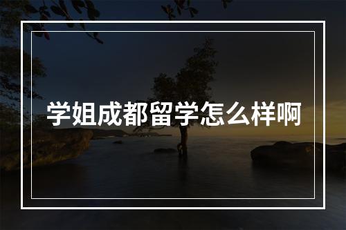 学姐成都留学怎么样啊