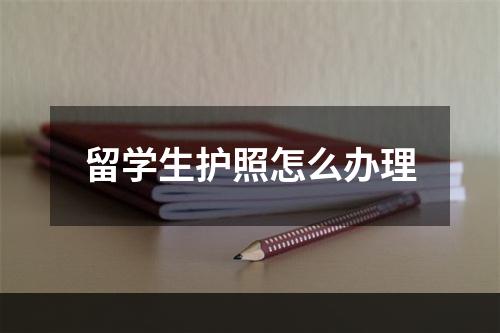 留学生护照怎么办理