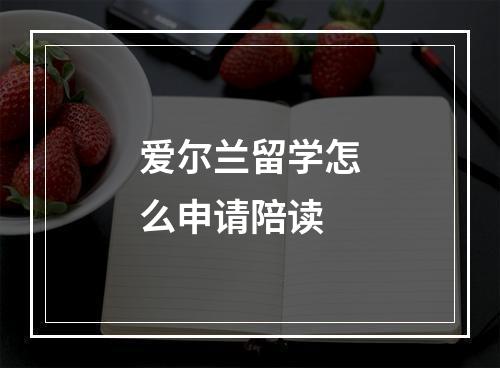 爱尔兰留学怎么申请陪读