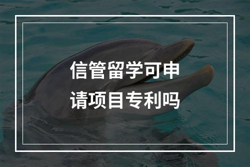 信管留学可申请项目专利吗