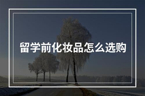 留学前化妆品怎么选购