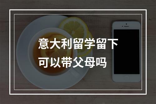 意大利留学留下可以带父母吗