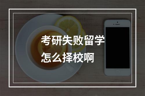 考研失败留学怎么择校啊