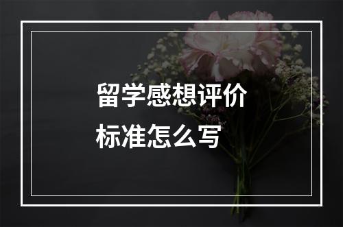 留学感想评价标准怎么写