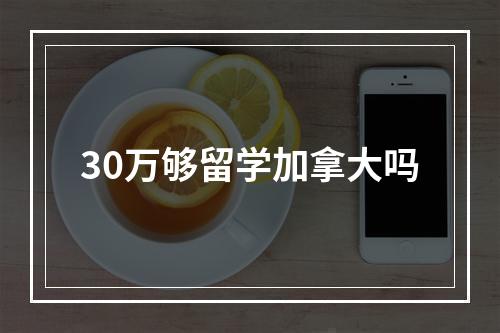 30万够留学加拿大吗