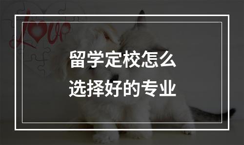 留学定校怎么选择好的专业