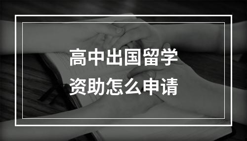 高中出国留学资助怎么申请