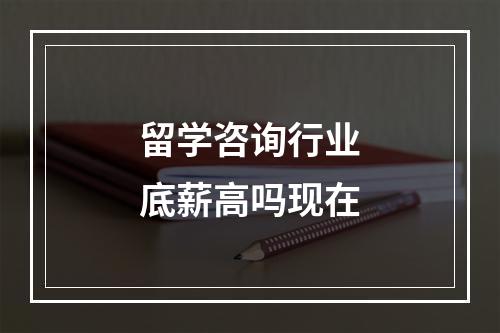 留学咨询行业底薪高吗现在