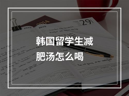 韩国留学生减肥汤怎么喝