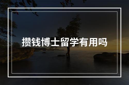 攒钱博士留学有用吗