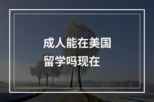 成人能在美国留学吗现在