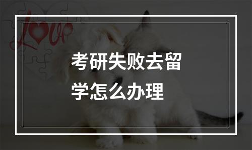 考研失败去留学怎么办理