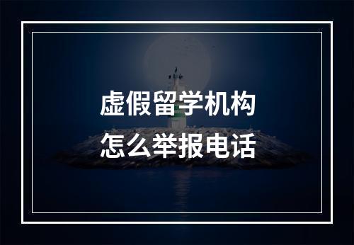 虚假留学机构怎么举报电话