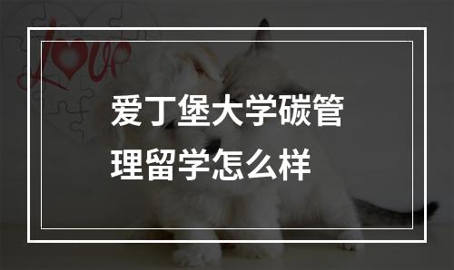 爱丁堡大学碳管理留学怎么样