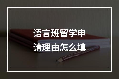 语言班留学申请理由怎么填