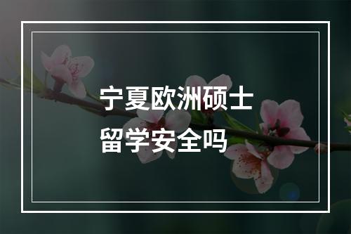 宁夏欧洲硕士留学安全吗