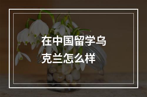 在中国留学乌克兰怎么样