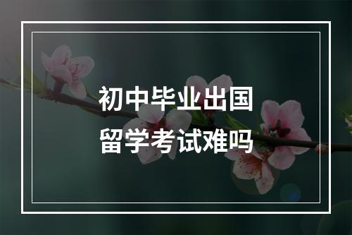 初中毕业出国留学考试难吗