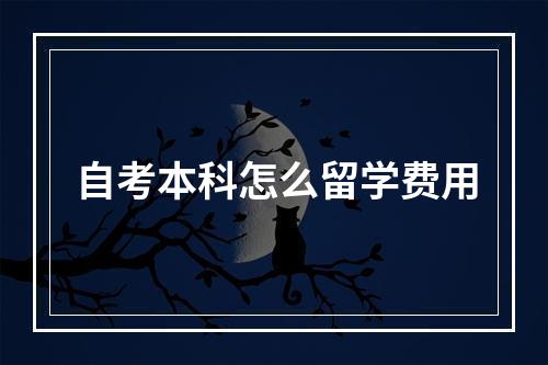 自考本科怎么留学费用