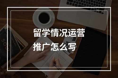 留学情况运营推广怎么写