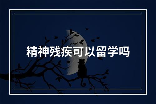 精神残疾可以留学吗