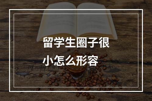 留学生圈子很小怎么形容