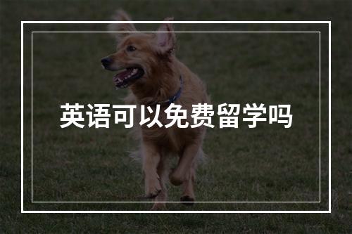 英语可以免费留学吗