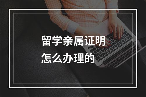 留学亲属证明怎么办理的